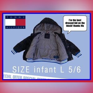 TOMMY HILFIGER Winter Puffer Jacket. Babies L 5/6.